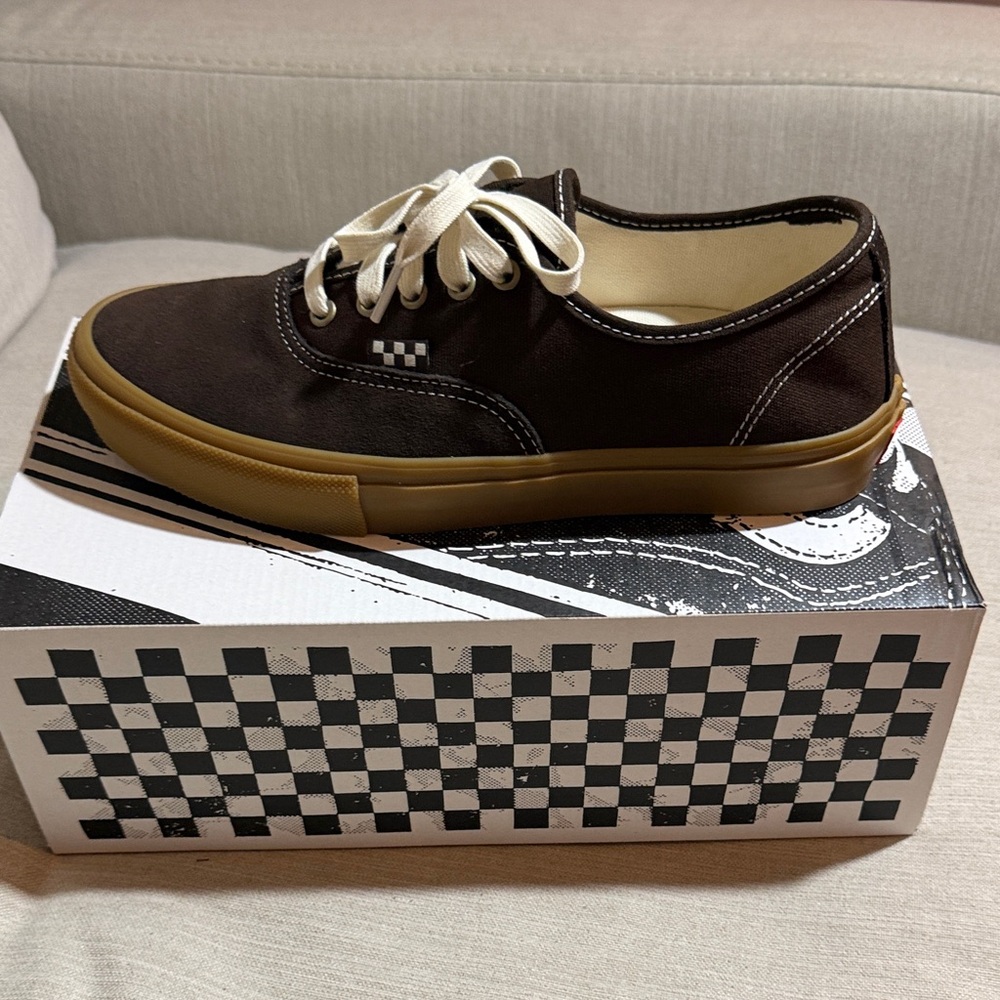 Vans Men's Dark Brown Canvas Sneakers - Picture 2 of 9